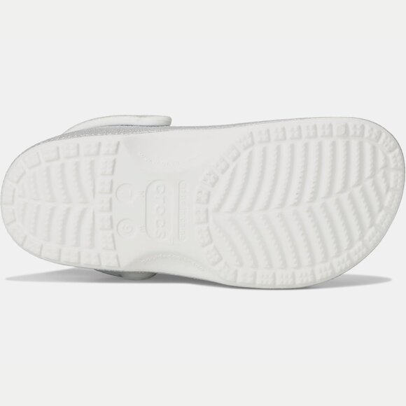 NEW CROCS Sizes 6-10 Women's Classic Iridescent Glitter Clog - White/Silver - Picture 6 of 6
